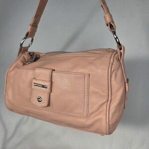 Vintage 2000's Y2K MNG Peachy Pink Sheep Leather Shoulder Bag - Very Soft!